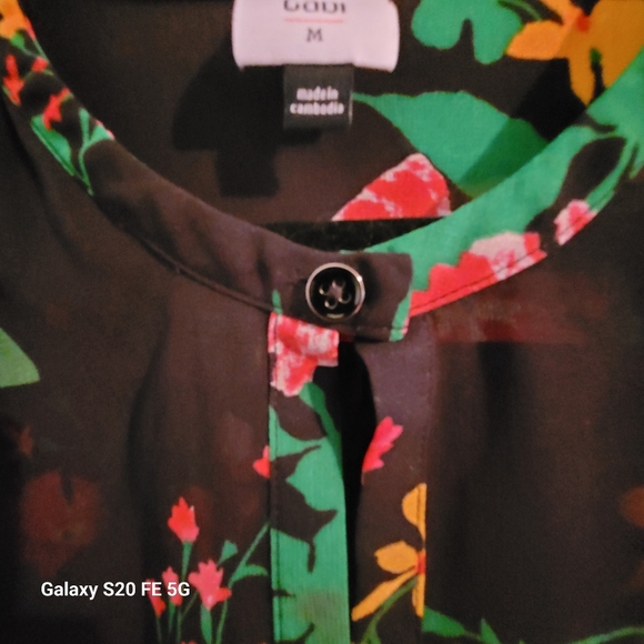 CAbi Black Floral Sheer Blouse - Picture 4 of 9